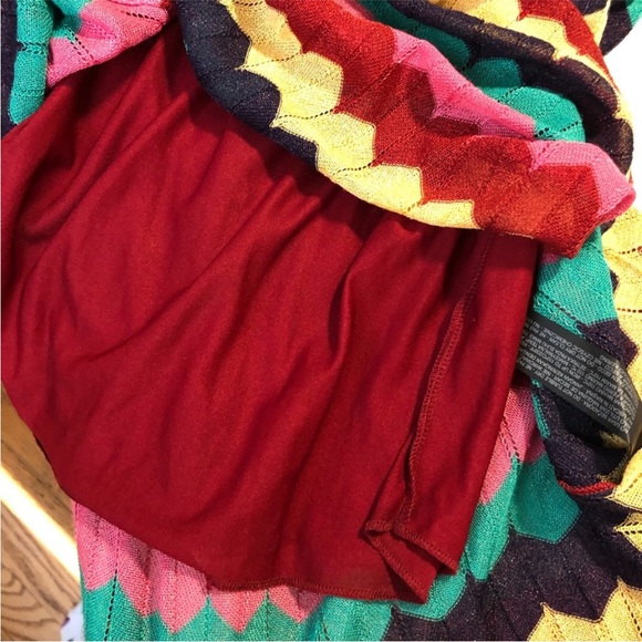 Zara Colorful Chevron Print V-Neck Maxi Dress - Picture 6 of 7